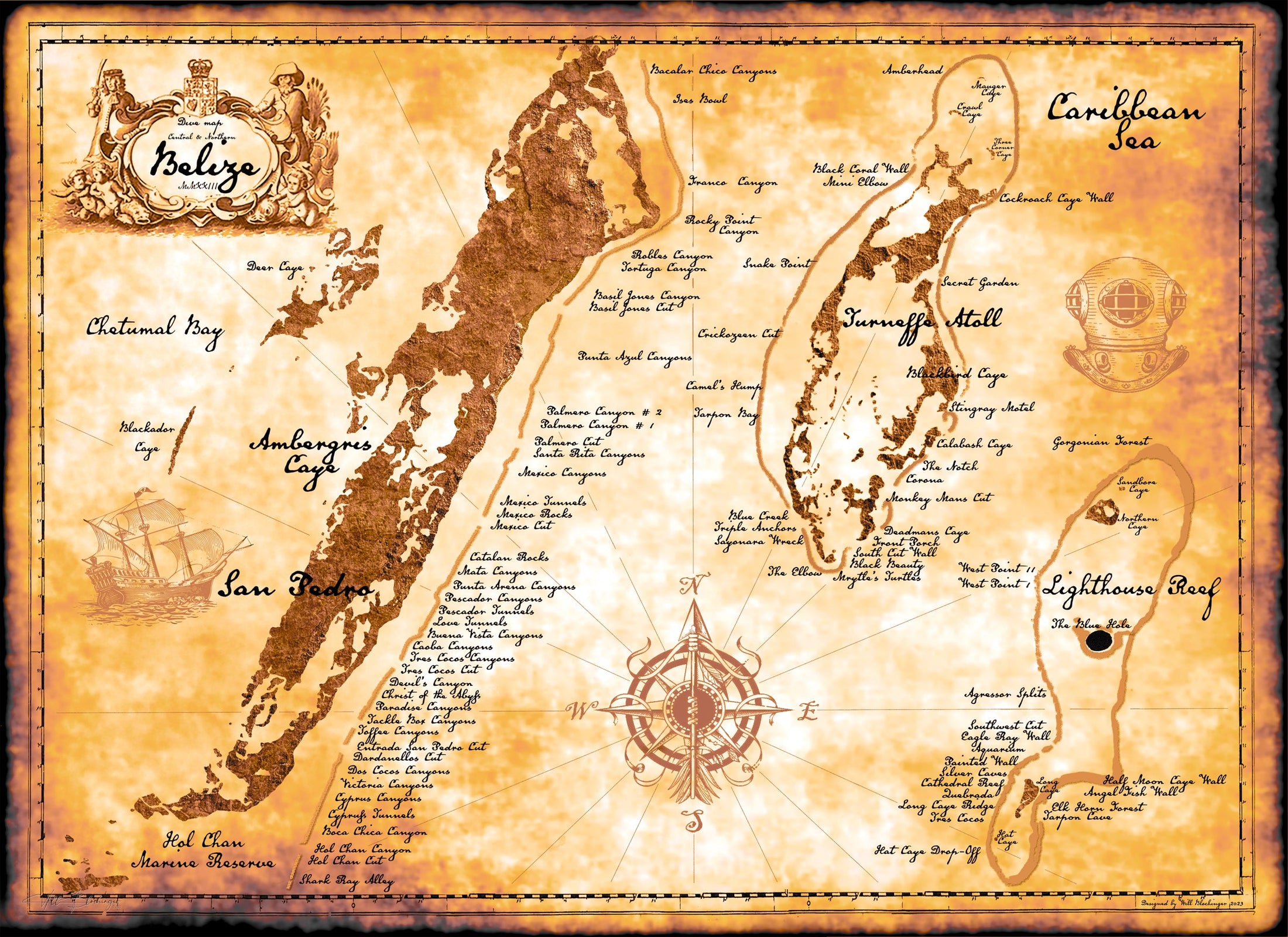 Belize Dive Maps